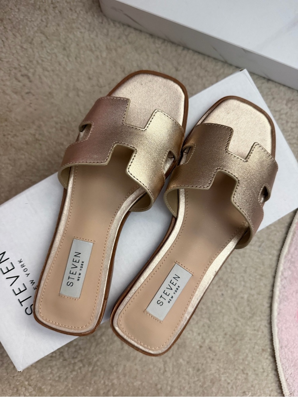 Steven New York Metallic Gold Sandals